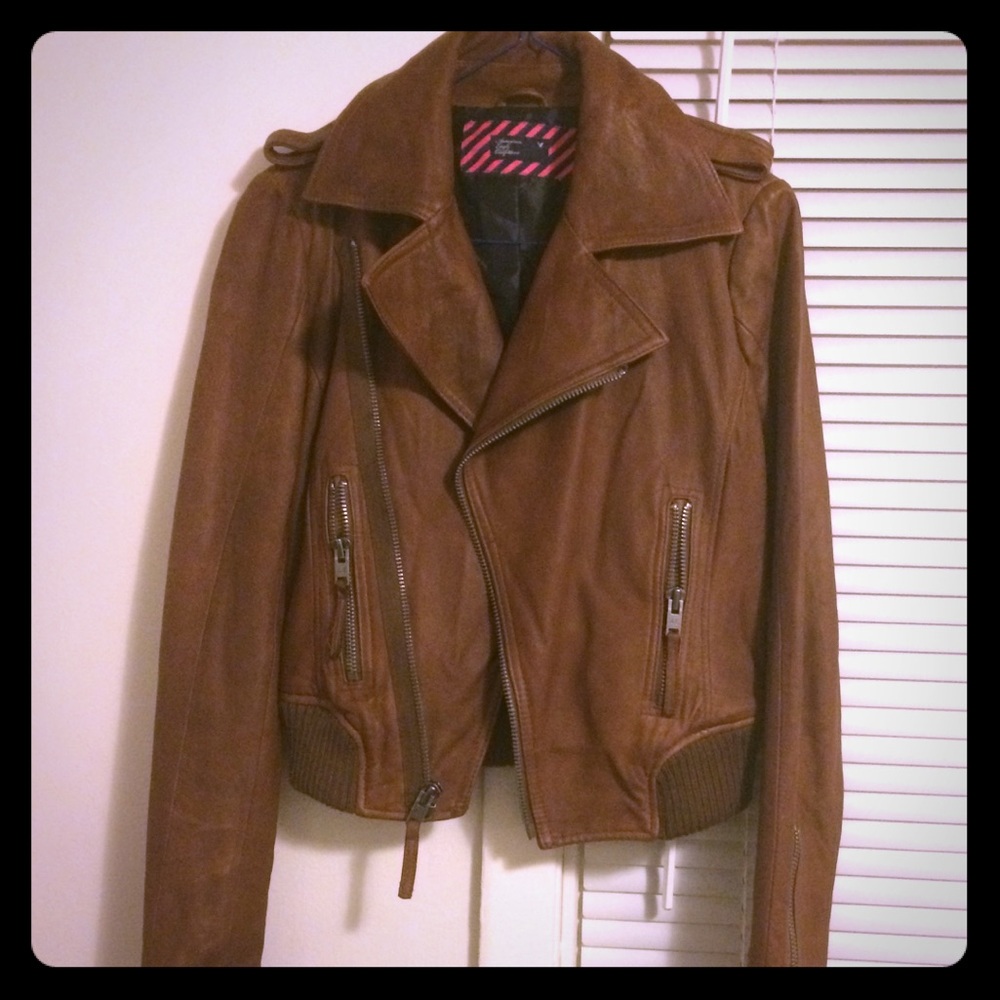 American Eagle Outfitters Brown Leather Jacket